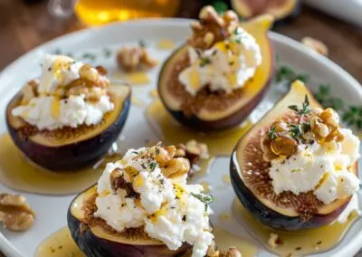 Raw Honey and Goat Cheese Stuffed Figs