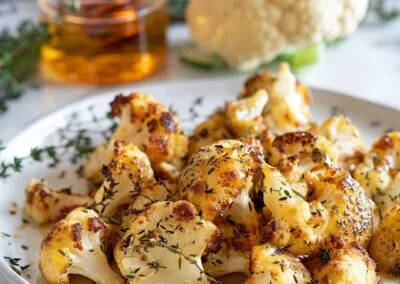 Honey Thyme Glazed Roasted Cauliflower
