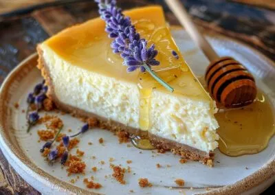 Lemon Lavender Honey Cheesecake
