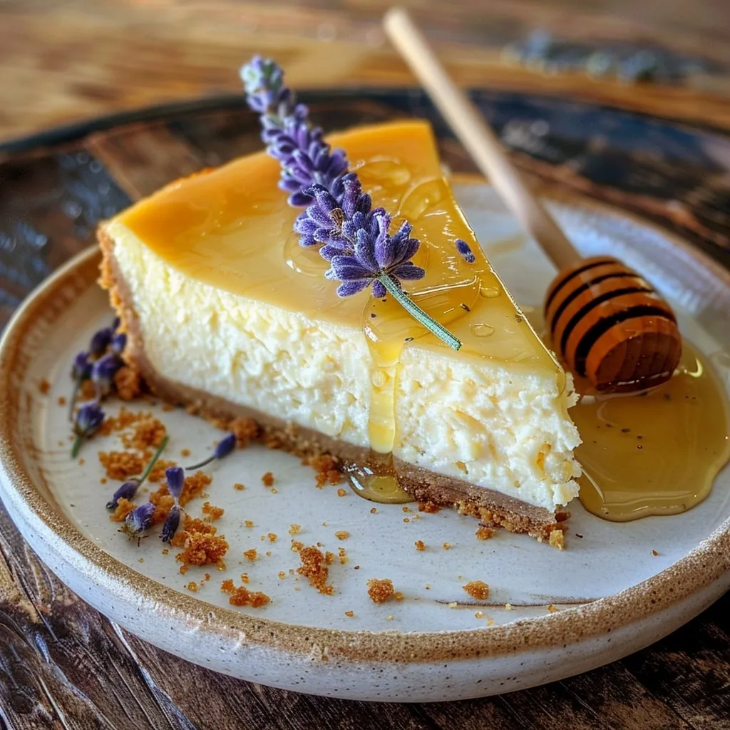 Lemon Lavender Honey Cheesecake