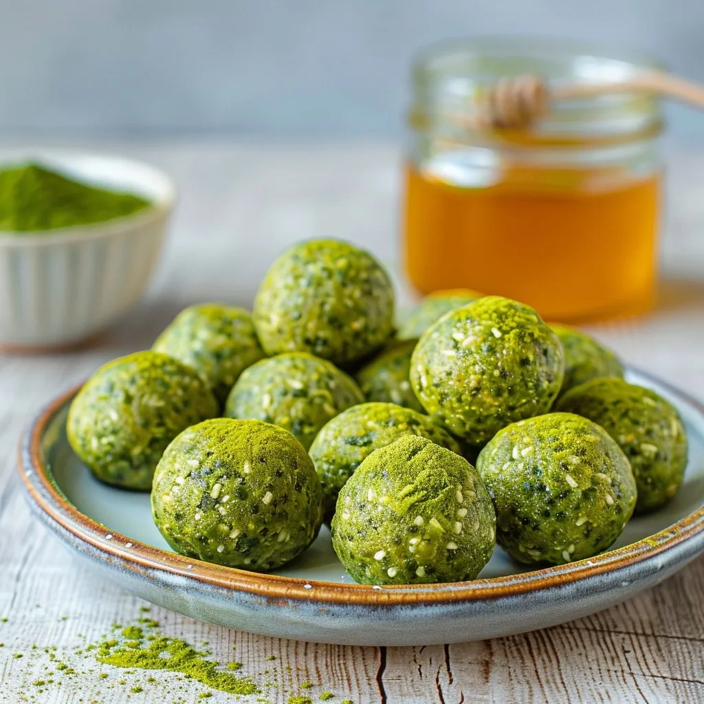 Raw Honey Matcha Energy Balls