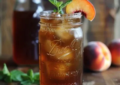 Smoked Honey Peach Iced Tea