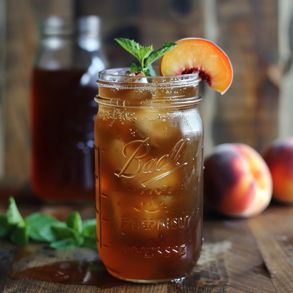 Smoked Honey Peach Iced Tea