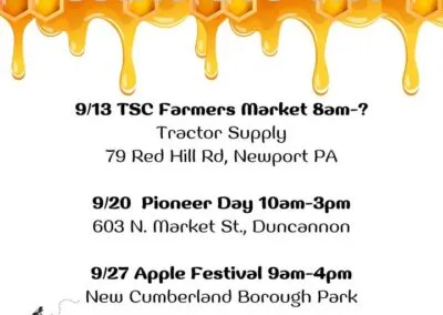 Samples are available at each of our events