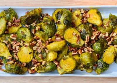 Roasted Brussel Sprouts with Honey and Pecans
